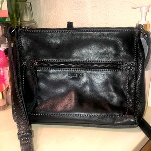 margot Black Leather Crossbody Bag